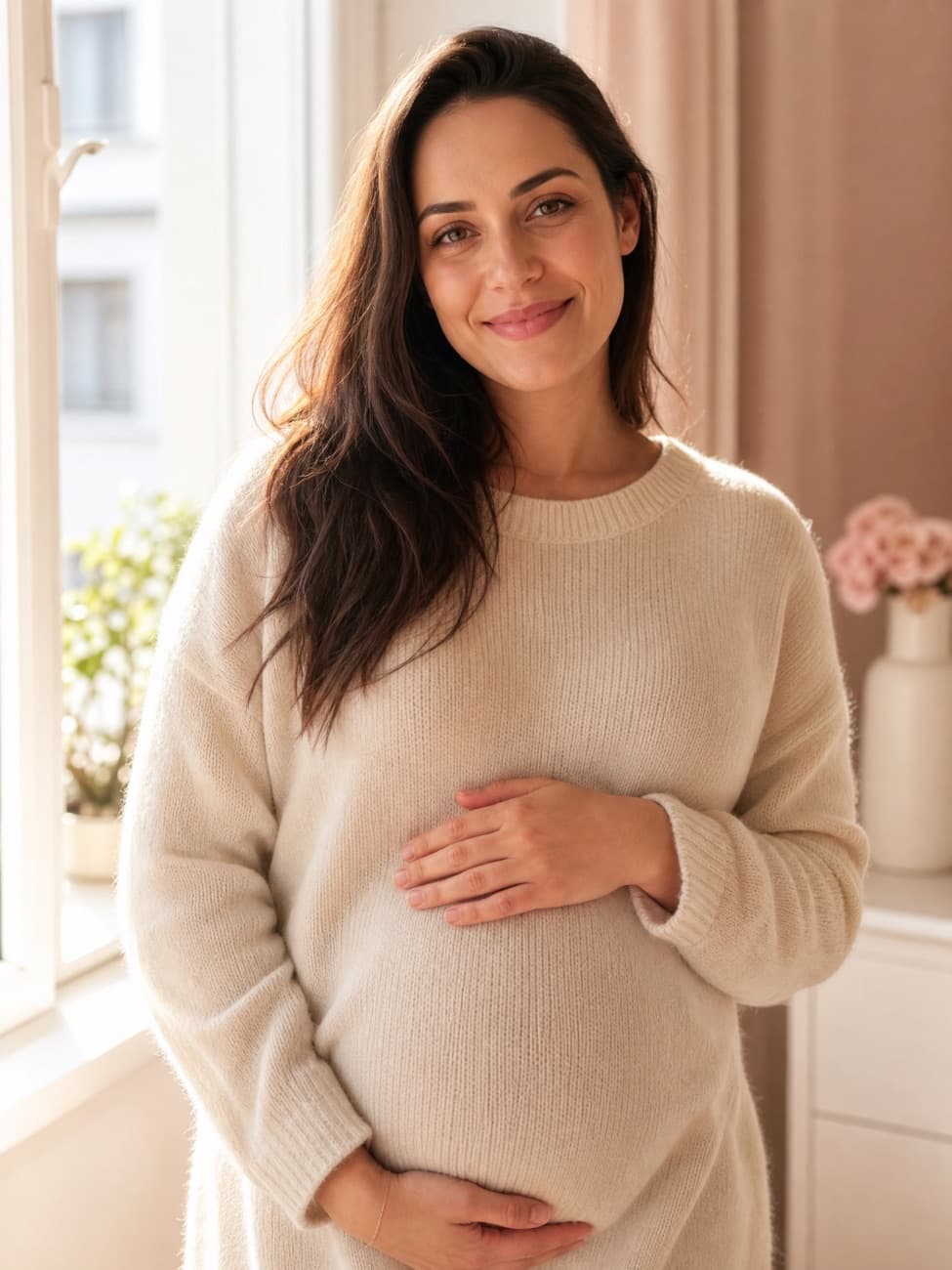 A happy, healthy expecting surrogate mother